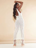 White Crochet U-Neck Backless Bikinis Cover-ups 