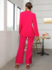  Elegant Long Sleeve Blazer & Bra & Wide Leg Pant Set Sexy Lady Casual Suits