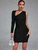 Black Bodycon Dress Evening Party Elegant Cut Out Birthday Club Outfit