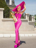 Long Bandage Dress Women Pink Bodycon Dress
