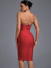 Crystal Bandage Dress Women Red Bodycon Dress 