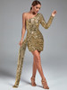 Sequined Evening Party Dress Women Gold Bodycon Dress 