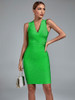 Bandage Green Bodycon Evening Party Elegant Knee Length Dress