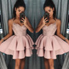 Dusty Pink Spaghetti Straps Homecoming Dresses 