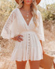  White Lace Half Sleeve Bodycon Elegant Ladies Clothes Dress