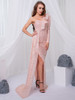 One Shoulder Ruffle Sequin Evening Party Maxi Dress