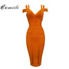 Hollow Out Sleeveless Mid-Calf V-Neck Night Club Party Fashion Dresses
