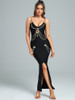 Black Long Bandage Maxi Elegant Party Dresses .,