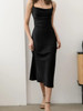  Black Spaghetti Strap Slim High Wiast Fashion Style Dress