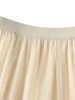 Spliced Solid Mesh A-line High Waist Casual Loose Skirt