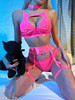 Cut Out Top Fishing Net Stocking Fantasy Bra And Panty Sets