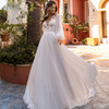 Modest A-Line V-Neck Chiffon  Wedding Dress 
