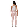 Pink Leather Trousers Metallic Workout Leggings 