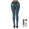 Leather Trousers Blue Faux Leather Pants 