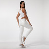 Womens Fleece Lined White Leggings Leather Skinny Jeans 