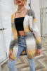 Rainbow Tie-dyed Long Loose Cardigan Pocket Knitted Coat Female