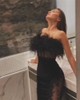  Elegant Strapless Slim Solid Elegant Black Dress 