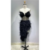  Black Feathers Without Sleeveless Bodycon Club Dresses