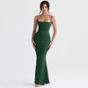  Green Elegant Mermaid Prom Spaghetti Strap Bodycon Celebrity Evening Dress 