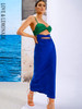 Blue Two Piece Tube Top Party Suit 