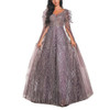 Purple Heavy Handmade Beads Evening Dresses Long A Line Formal Gowns 