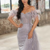 Heavy Beads Crystal Tulle Formal Party Wear Long Prom Gowns With Sweeping Train.