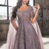 Purple Heavy Handmade Beads Evening Dresses Long A Line Formal Gowns ..