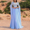  Long Sleeves Chiffon Wedding Evening Celebrity Arabic Formal Prom Gown