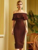 Rayon Fold Edge Fashion Bodycon Evening Party Dress