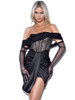  Black Long Sleeve Elegant Velvet Party Dress 