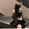 Black Retro Dress Women Lace Chiffon Mini Dress 