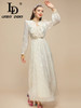  Ruffles Flower Embroidery Vacation Party Elegant Long Dress