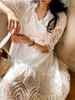 Boho Inspired white cotton embroidery boho dress 