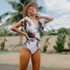 Vintage Butterfly Sleeve One-Piece Swim Suits 