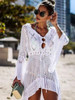 White Crochet Tunic Beach Wrap Dress Woman Swimwear 