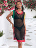 Women Black Crochet Cover Ups Hollow Out Sleeveless Swimsuit 