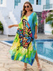  Butterfly Print Kaftan Plus Size Bathing Suit Cover up
