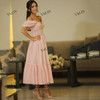 Baby Pink Spotted Tulle Homecoming Dresses 