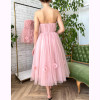 Off Shoulder Strapless Prom Sexy Flower Pink Evening Dress