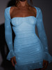 Mesh Transparent Luminous Tight Backless Woman Dress 