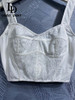 LD LINDA DELLA 2023 Summer Fashion Designer Suspenders Women's White Hollow Out Lace Pure Cotton Party Vest