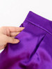 Stylish Matching 2 Piece Sets for Women Purple Puffy Ruffle Hem Tube Tops Satin Cropped Pants with Pockets Trend Trouser Set 4XL