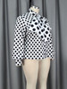 Chic Women Polka Dot Shirt Blouses Bowtie Lace Up Long Sleeve Button Up Printed Tops Shirt Elegant Lady Office Work Casual Wear