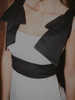 Sleeveless Patchwork Black White Mini Bow Tie Bandage Dress 