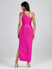 Pink Bandage Dress Women Midi Party Dress Bodycon Elegant Draped Sexy Cut Out Birthday Evening Club Outfits Summer