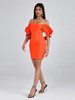 Orange Bandage Women Mini Party Dress 