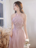 Sequins Beading Halter With Tassel Sleeve A Line Exquisite Floor Length Prom Evening Gowns