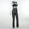 Autumn Winter Hollow Out Lace See Through Bodycon Jumpsuit 