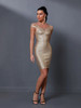 Gold Bandage Dress Women Luxury Party Dress 