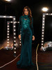 Winter Formal Ruched Emerald Green Cutout Velvet Evening Formal Occasion Dresses